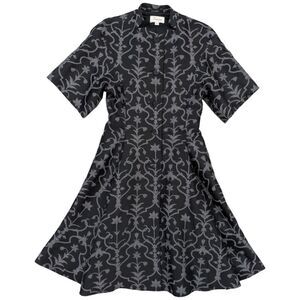 Temperley London Black and Gray Floral Coat